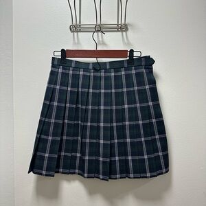 Plaid Pleated Skirt - M